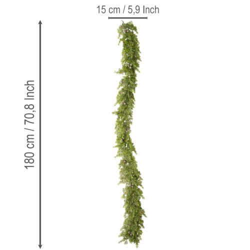 Artificial Cypress Garland with Pine Cones 180 cm for Table and Door  

```html
<h2>Artificial Cypress Garland with Pine Cones</h2>
<p>
This artificial cypress garland is 180 cm long and features a natural green colour with detailed pine cones for a reali | Floristik24.co.uk