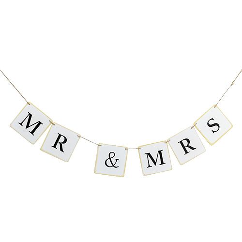 Floristik24 Garland "Mr & Mrs" 85cm White 1pc