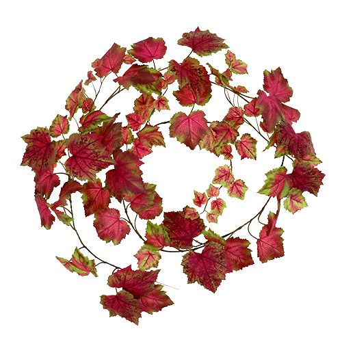 Floristik24 Garland vine leaves Pink, green 190cm