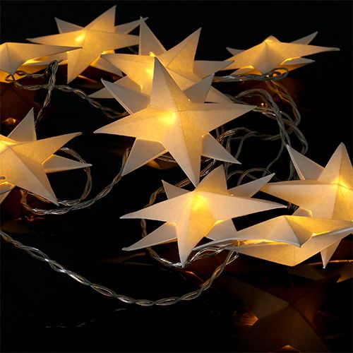 Floristik24 Garland with paper stars 12 lights warm white 220cm