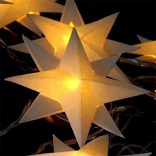 Floristik24 Garland with paper stars 12 lights warm white 220cm