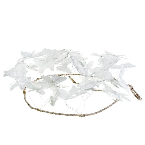 Floristik24 Garland with butterflies white 154cm