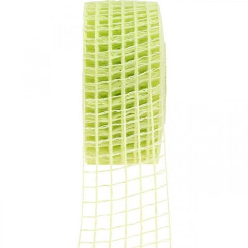 Floristik24 Lattice tape deco tape craft tape yellow lime 4.5cm x 10m