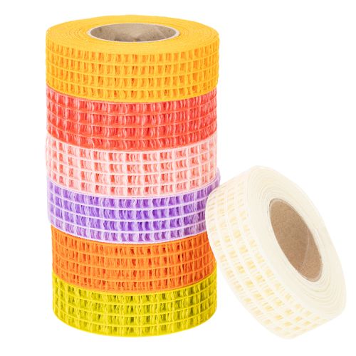 Coloured Mesh Craft Ribbons Set – 7 Rolls, 3cm x 10m, Assorted Colours