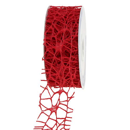 Floristik24 Mesh tape red 40mm 10m