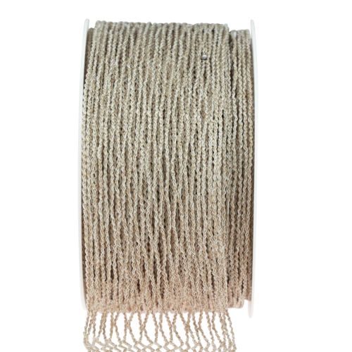 Floristik24 Mesh ribbon, decorative ribbon, brown, wire reinforced, 50mm, 10m