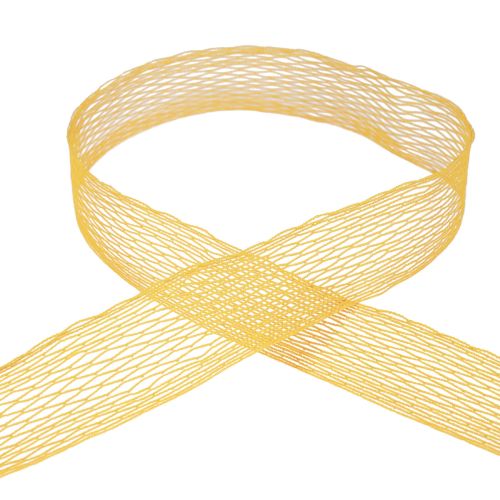 Net tape, grid tape, decorative tape, orange, wire-reinforced, 50 mm, 10 m