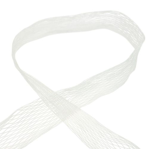 Floristik24 Net tape, grid tape, decorative tape, white, wire-reinforced, 50 mm, 10 m