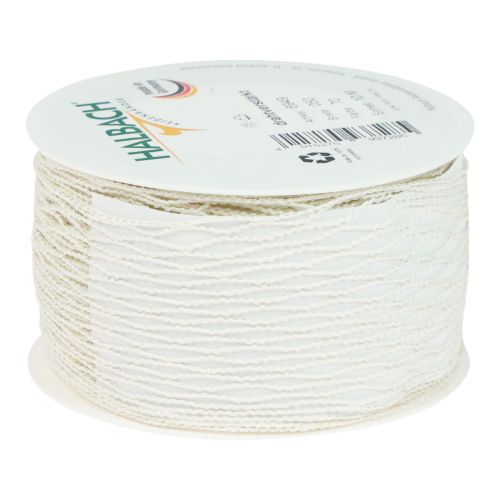 Floristik24 Net tape, grid tape, decorative tape, white, wire-reinforced, 50 mm, 10 m