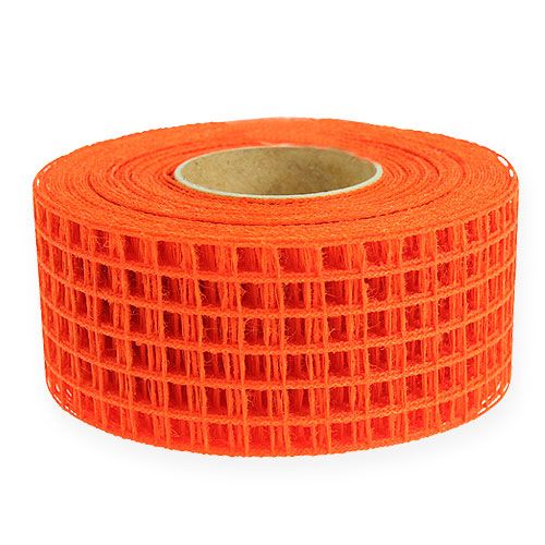 Floristik24 Mesh Tape 4.5cm x 10m Orange