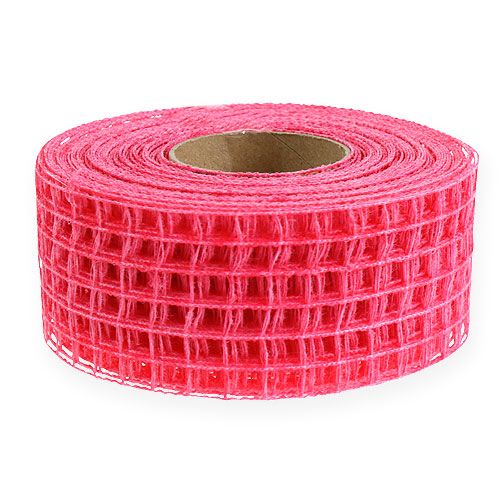 Floristik24 Mesh tape 4,5cm x 10m pink