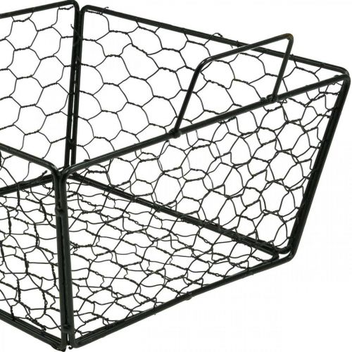 Floristik24 Wire basket with handle flower basket metal mesh basket black L27cm