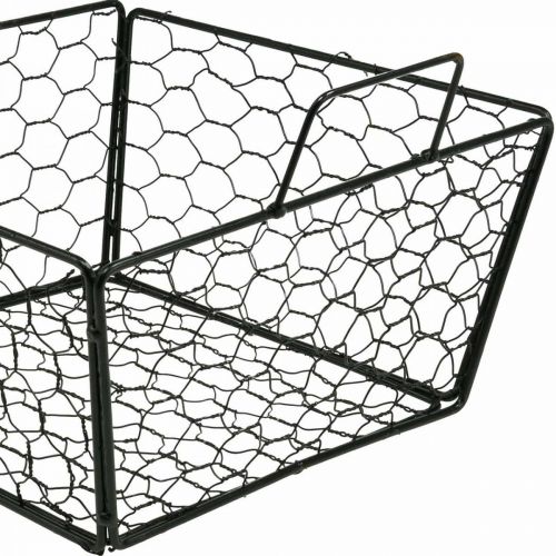 Floristik24 Wire basket with handle flower basket metal black L×W33cm