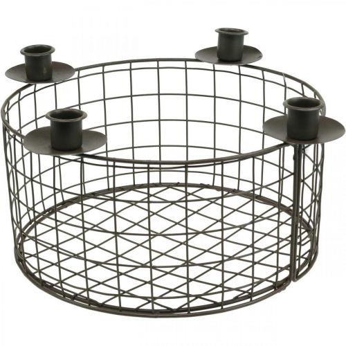 Floristik24 Wire basket metal decorative basket candle holder brown Ø31.5cm