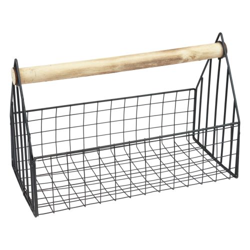 Floristik24 Wire basket mesh basket plant basket metal black 35x18x22.5cm