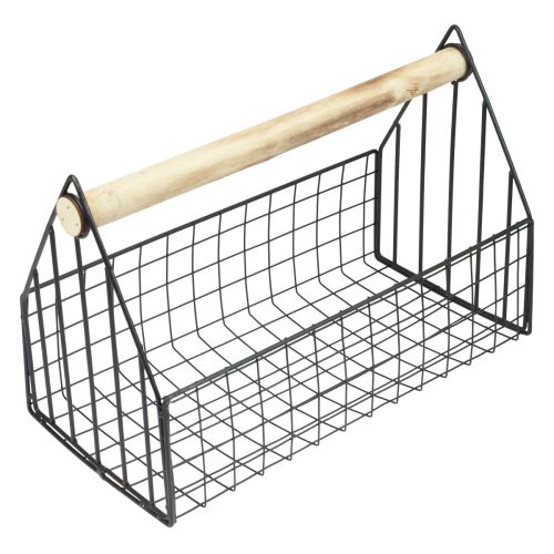 Floristik24 Wire basket mesh basket plant basket metal black 35x18x22.5cm