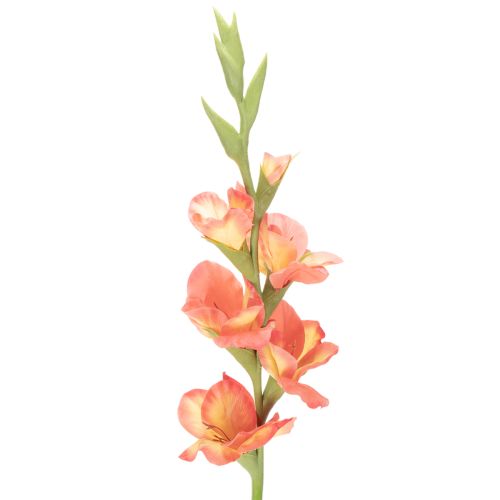 Artificial Gladiolus Stem with 6 Blooms, 88cm, Orange and Yellow