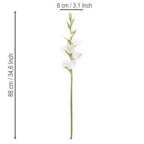 Artificial Gladiolus Long Stem for Vases 88cm White | Floristik24.co.uk