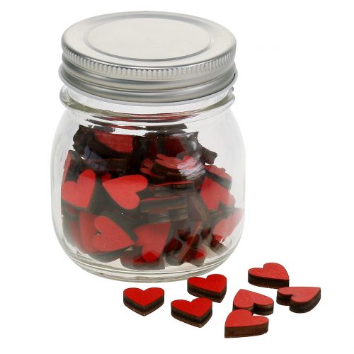 Product Hearts red in glass 9cm