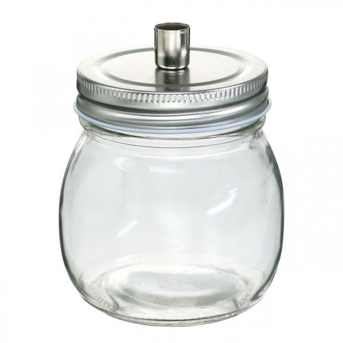 Decorative glass with candle holder candle decoration Ø8cm H10.5cm 4 pcs