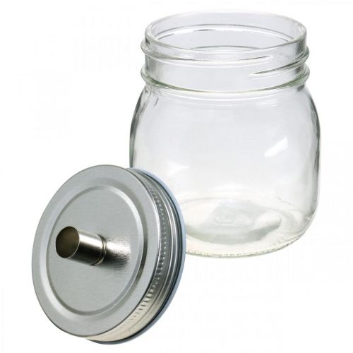 Product Decorative glass with candle holder candle decoration Ø8cm H10.5cm 4 pcs