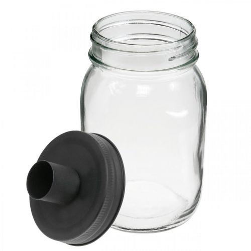 Floristik24 Deco glass with candle holder black table decoration Ø8.5cm H16cm 2pcs