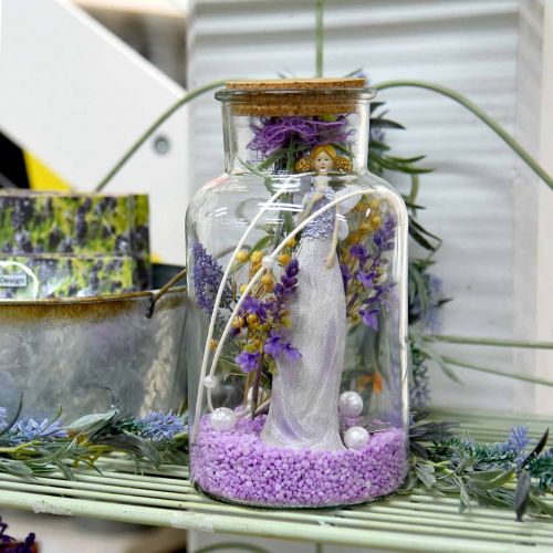 Floristik24 Glass with cork lid Decorative glass with clear cork Ø14cm H26cm