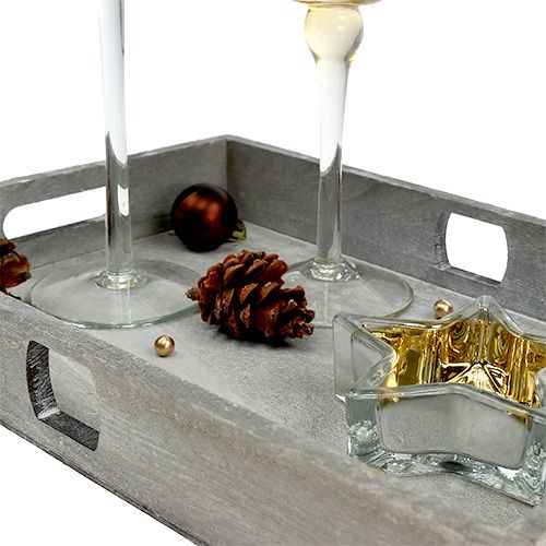 Product Decorative tray with glass candles gold