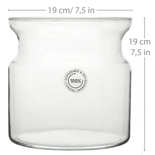 Product Flower vase glass clear decorative glass vase Ø19cm H19cm