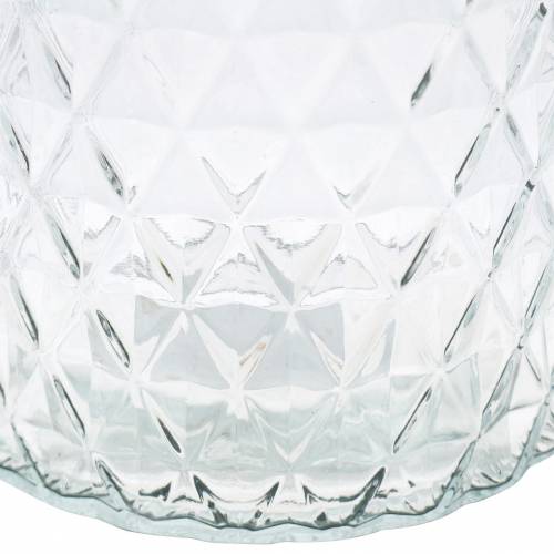 Floristik24 Decorative glass diamond glass vase clear flower vase 2pcs