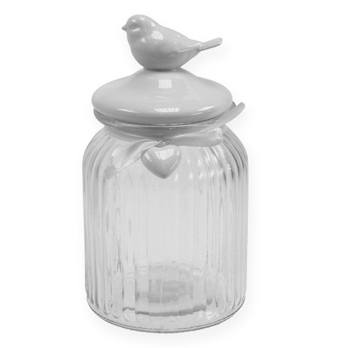 Floristik24 Glass sweet kidney with bird 21cm