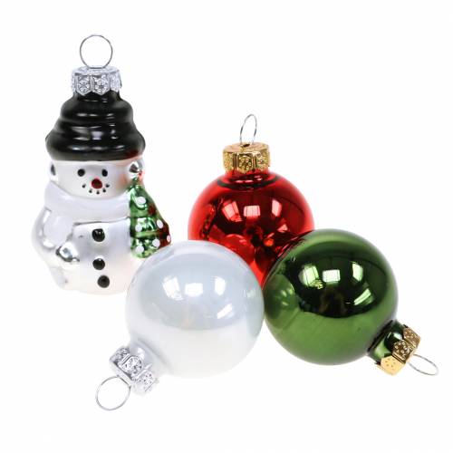 Floristik24 Christmas tree decorations Christmas baubles Snowman glass 9pcs