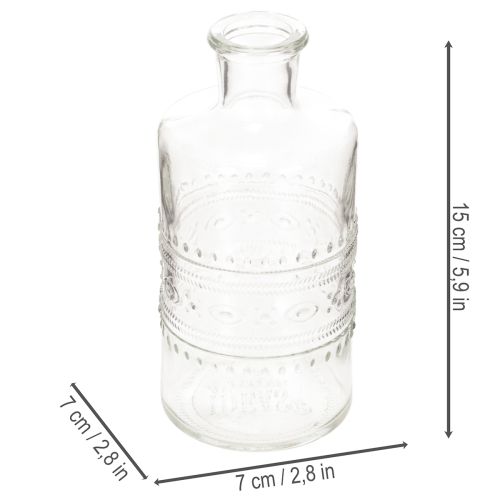 ProductName  
Set of 6 Clear Glass Cylindrical Decorative Vases with Pattern – 15cm  

ProductDescription  

<h2>Set of Clear Decorative Glass Vases for Stylish Home Decoration</h2>  

<p>These clear cylindrical glass vases with intricate patterns are a v | Floristik24.co.uk