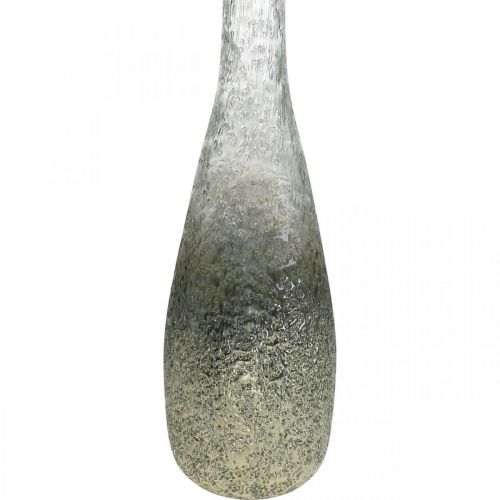 Product Two-tone glass vase, table decoration made of real glass clear, silver H40cm