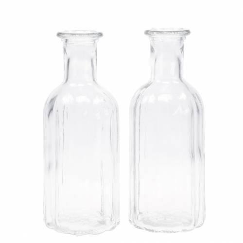 Product Decorative glass bottle with grooves clear Ø7.5cm H19cm 6 pieces