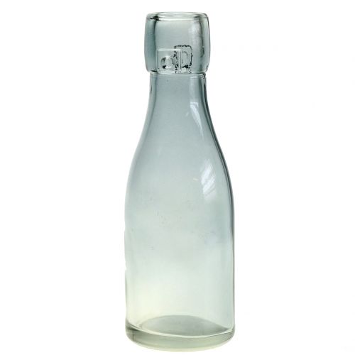 Floristik24 Glass bottle vase Ø5cm H16cm green / gray 6pcs
