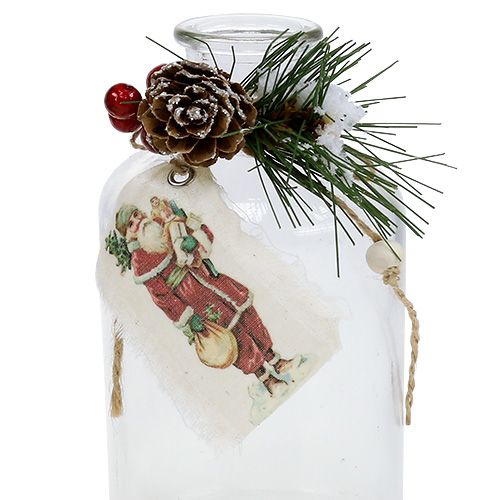 Floristik24 Glass bottles with Christmas decorations 2pcs