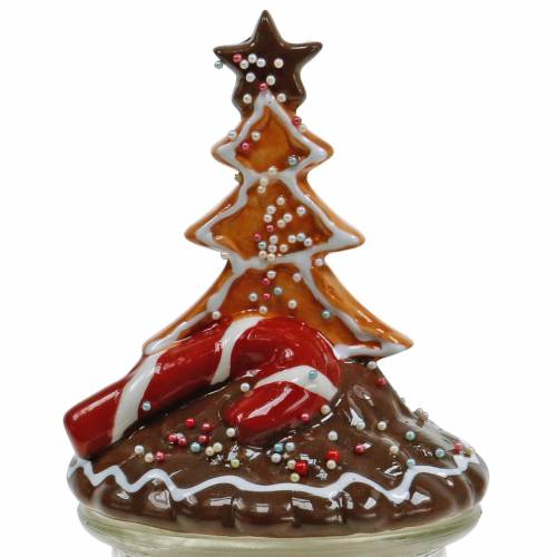 Floristik24 Cookie jar with ceramic lid gingerbread red, brown H21.5cm cookie jar