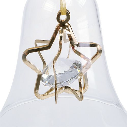 Floristik24 Glass Bell Ø8cm H16cm Gold 2pcs