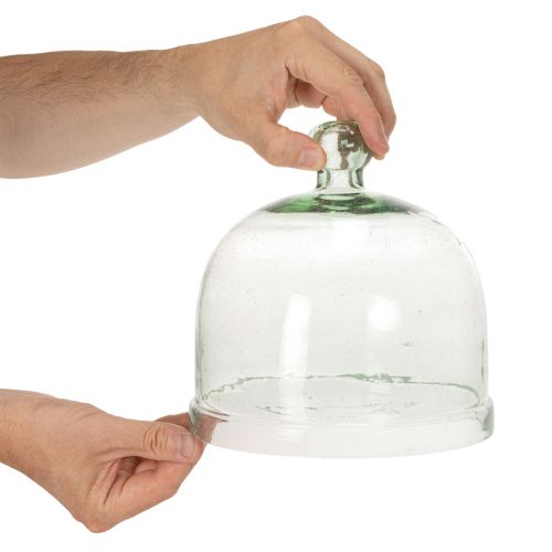 Glass Cloche with Knob 20cm Transparent Recycled Glass for Decoration | Floristik24.co.uk