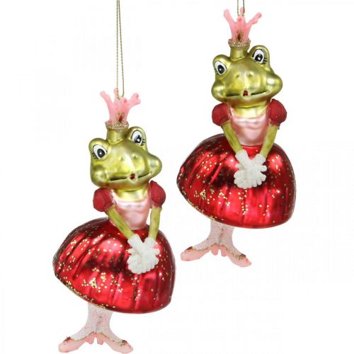 Floristik24 Frog princess, Christmas tree decorations, fairytale decorations, tree pendants, real glass H14cm 2pcs