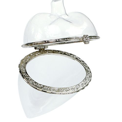 Floristik24 Glass heart for filling 7cm x 10cm clear 1 pc