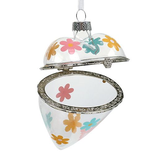 Floristik24 Glass heart for filling sorted 9cm 2pcs