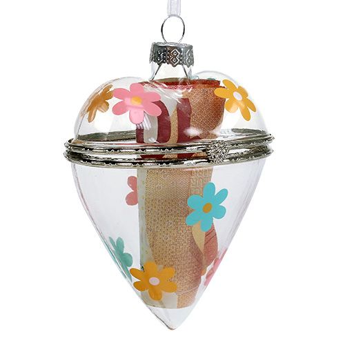 Floristik24 Glass heart for filling sorted 9cm 2pcs