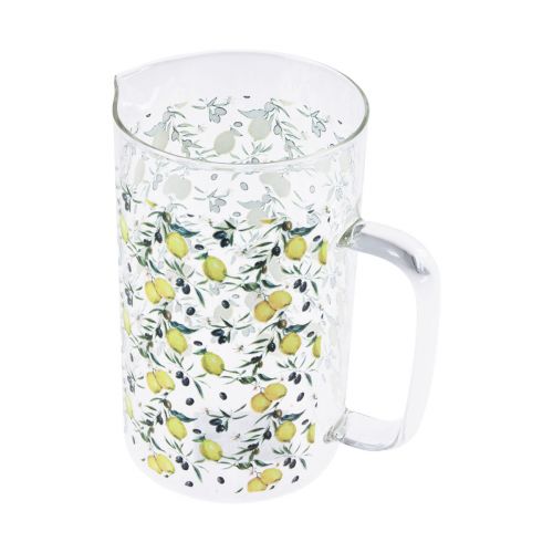Floristik24 Glass jug lemons and olives decorative jug glass H17cm