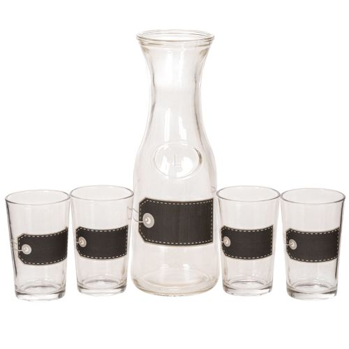 Glass carafe H27cm with 4 glasses H11cm buy online | Floristik24.co.uk