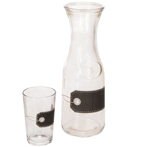 Glass carafe H27cm with 4 glasses H11cm | Floristik24.co.uk