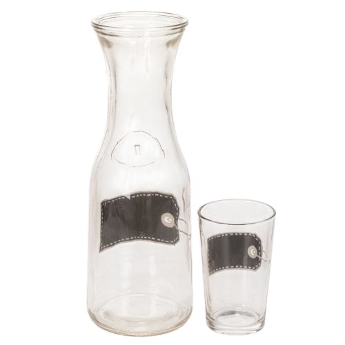 Glass carafe H27cm with 4 glasses H11cm | Floristik24.co.uk