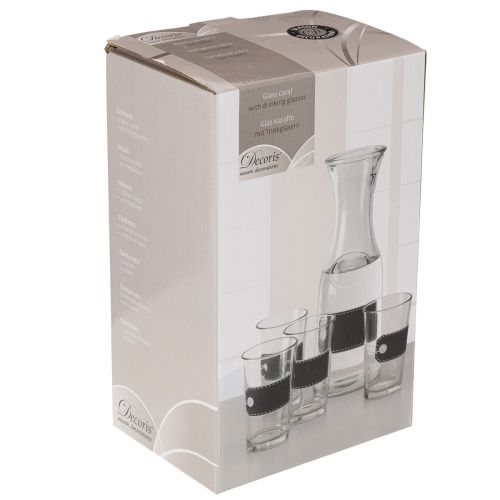 Glass carafe H27cm with 4 glasses H11cm | Floristik24.co.uk