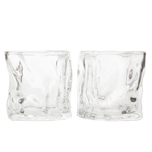 Product Decorative glass tealight small glass candle holder Ø8cm H7.5cm 2pcs